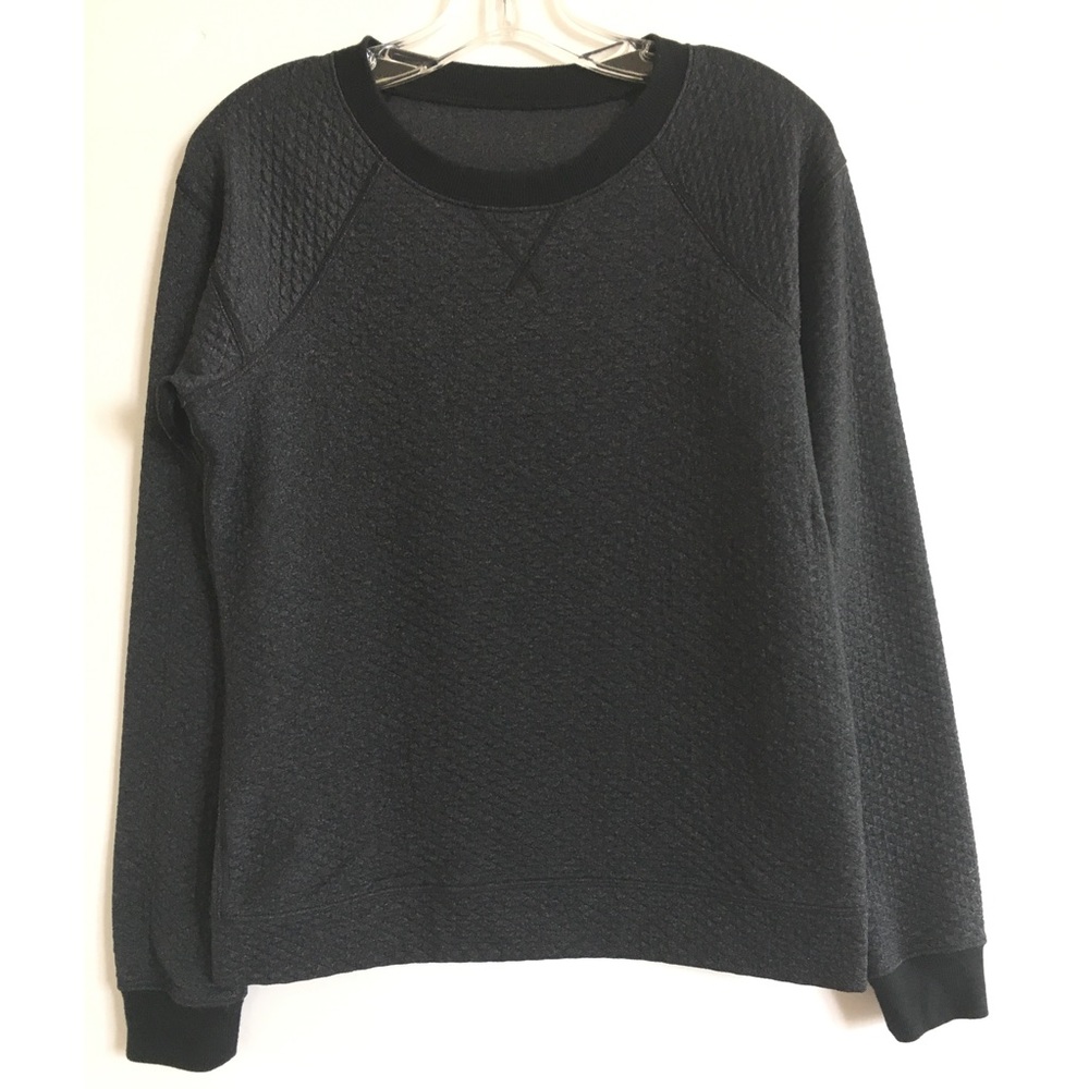 Lucy Activewear Large* Quilted Sweater Gray /Black